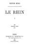 [Gutenberg 41986] • Le Rhin, Tome I